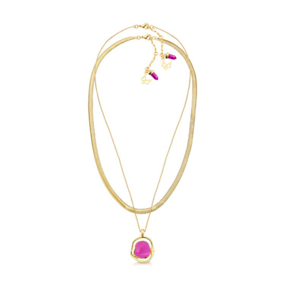 Shop M. Dolores Soleil Baby Necklace Pink Agate In Not Applicable