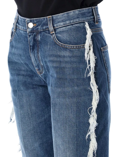 Shop Stella Mccartney Fringed Straight Leg Jeans In Vintage Dark