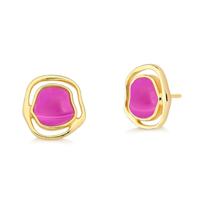 Shop M. Dolores Soleil Baby Earring Pink Agate In Not Applicable