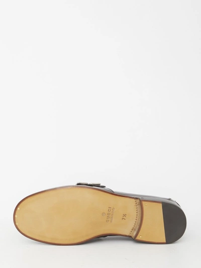 Shop Gucci Buckle Loafers With Gg In Grey