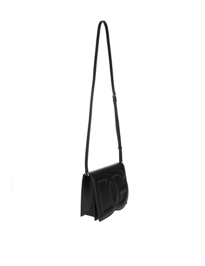 Dolce & Gabbana Crossbody Bag In Leather With Logo In Black