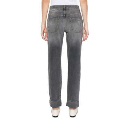 Shop Gucci Five Pockets Washed Jeans In Grey