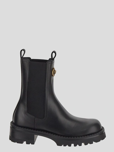 Shop Versace Boots In Black- Gold