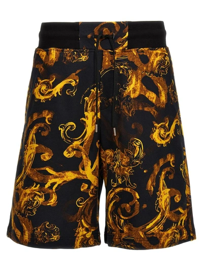 Shop Versace Jeans Couture 'barocco' Print Bermuda Shorts In Black