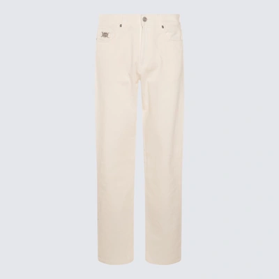 Shop Versace White Cotton Denim Jeans