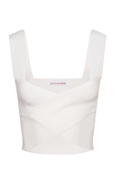 Altuzarra Mylas Crisscross Crop Top In White