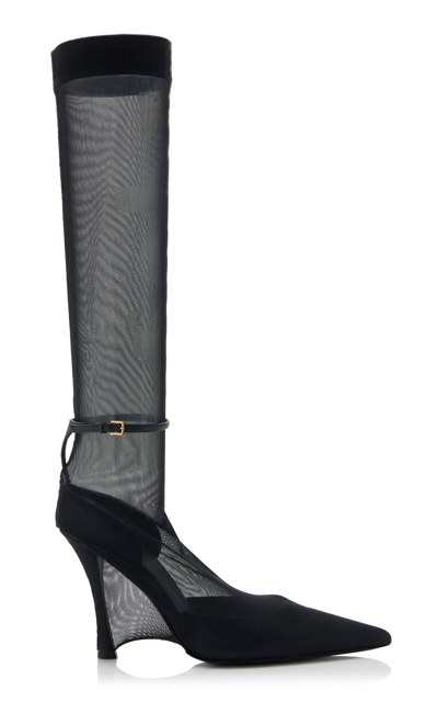 Shop Givenchy Show Stocking-detailed Leather Pumps In Black