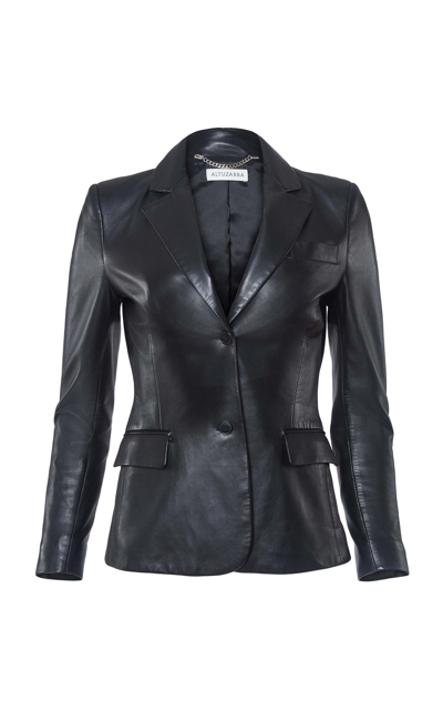 Shop Altuzarra Fenice Leather Jacket In Black