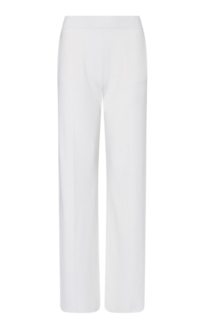 Shop Altuzarra Hypnos Knit Wide-leg Pants In White