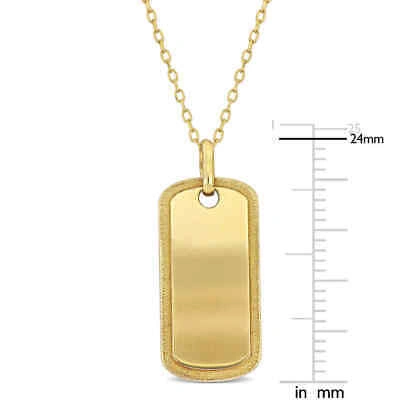 Pre-owned Amour Dog Tag Necklace In 10k Yellow Gold - 18 In