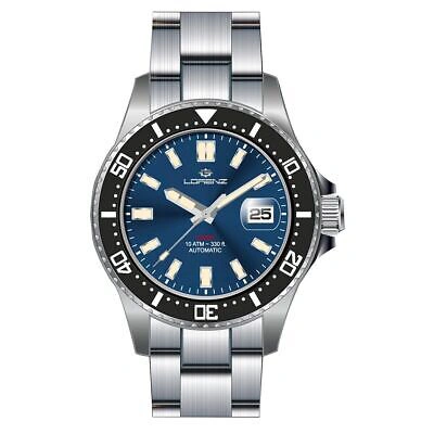 Pre-owned Lorenz Mens Automatic Wristwatch 28185bb Stainless Steel Blue Sub 100mt
