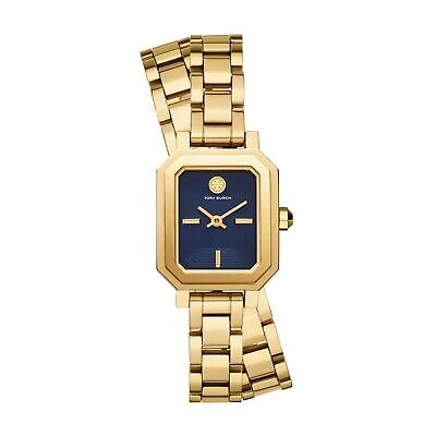 Pre-owned Tory Burch Womens Wristwatch  The Robinson Tbw1506 Stainless Steel Golden Blue