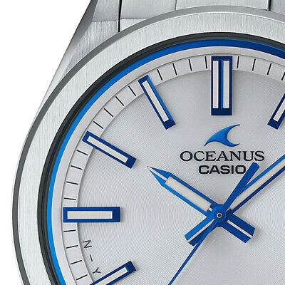 Pre-owned Casio Oceanus Ocw-t200s-7ajf Solar Radio Watch From Japan 3 Hands Models White