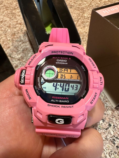Pre-owned Casio G-shock Gw-9200kj 4jr Love The Sea And Earth Watch 2010 Riseman Pink
