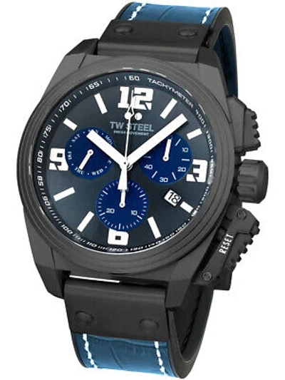 Pre-owned Tw Steel Tw-steel Tw1117 Canteen Mens Chronograph 46mm 10atm