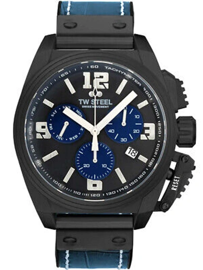 Pre-owned Tw Steel Tw-steel Tw1117 Canteen Mens Chronograph 46mm 10atm