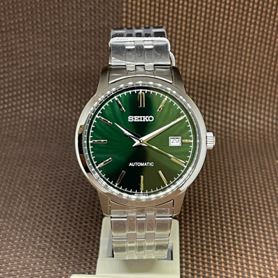 Pre-owned Seiko Srph89k1 Green Dial Stainless Steel Date Analog Automatic Men's Watch