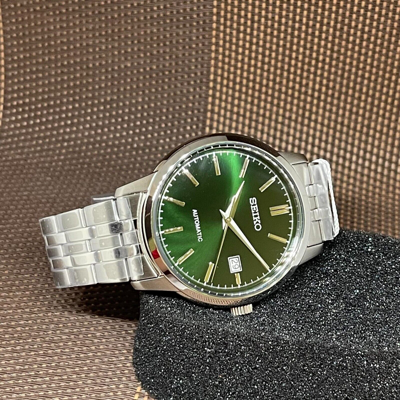 Pre-owned Seiko Srph89k1 Green Dial Stainless Steel Date Analog Automatic Men's Watch