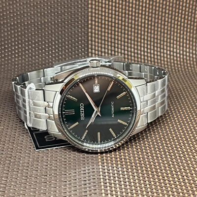 Pre-owned Seiko Srph89k1 Green Dial Stainless Steel Date Analog Automatic Men's Watch