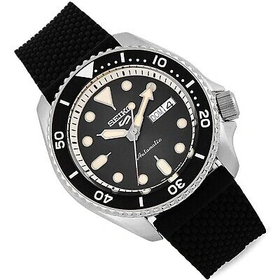 Pre-owned Seiko Men's Analogue Automatic Watch With Silicone Strap Srpd73k2