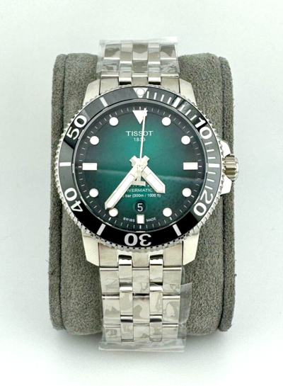 Pre-owned Tissot Seastar 1000 T-sport Green Watch T120.407.11.091.01 In Box With Tags