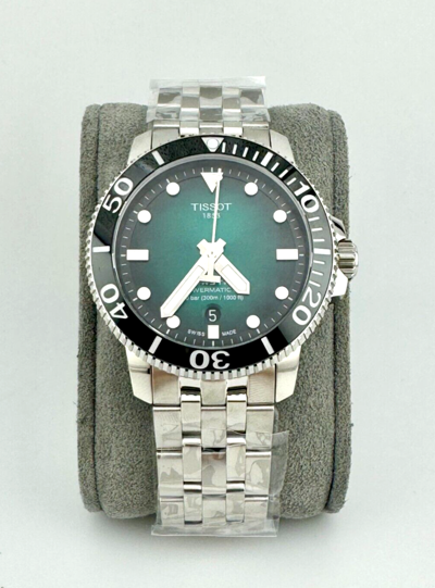 Pre-owned Tissot Seastar 1000 T-sport Green Watch T120.407.11.091.01 In Box With Tags