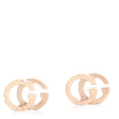 Pre-owned Gucci Gg Running 18k Rose Gold Earrings