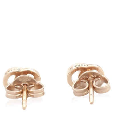 Pre-owned Gucci Gg Running 18k Rose Gold Earrings