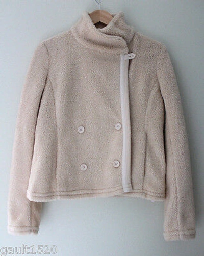 Pre-owned James Perse Standard  Faux Shearling Natural White Cozy Jacket Coat 3 L $475