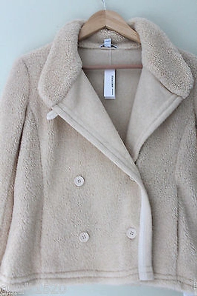 Pre-owned James Perse Standard  Faux Shearling Natural White Cozy Jacket Coat 3 L $475