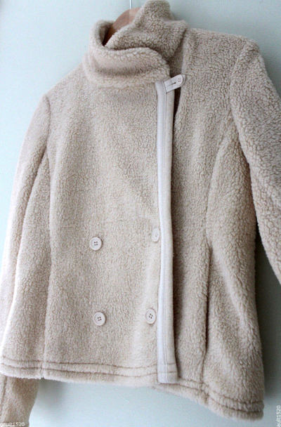 Pre-owned James Perse Standard  Faux Shearling Natural White Cozy Jacket Coat 3 L $475