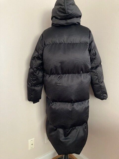 Pre-owned Banana Republic Alps Long Satin Puffer Coat Xs Black 818025
