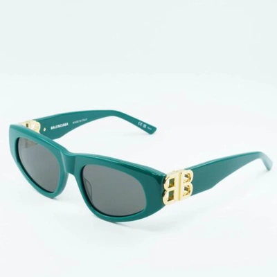 Pre-owned Balenciaga Bb0095s 005 Green/gray 53-19-135 Sunglasses