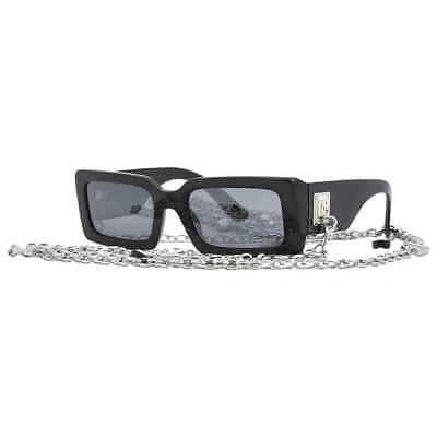 Pre-owned Dolce & Gabbana Dolce And Gabbana Grey Mirror Black Rectangular Ladies Sunglasses Dg4416 501/6g In Multi