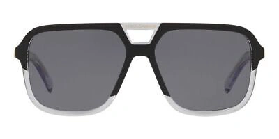 Pre-owned Dolce & Gabbana Angel Dg 4354 Black Crystal/grey 58/15/145 Men Sunglasses In Gray