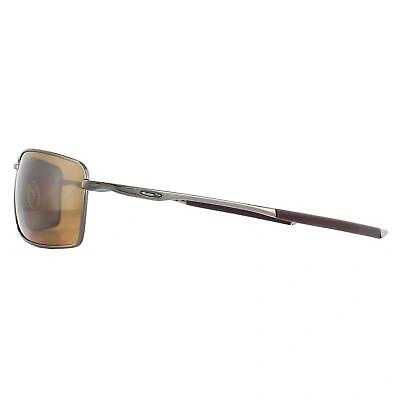 Pre-owned Oakley Sunglasses Square Wire Oo4075-14 Tungsten Prizm Tungston Polarized In Brown