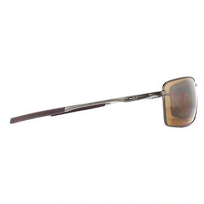 Pre-owned Oakley Sunglasses Square Wire Oo4075-14 Tungsten Prizm Tungston Polarized In Brown