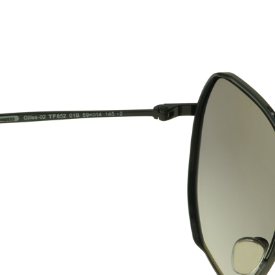 Pre-owned Tom Ford Aviator Sunglasses Tf 852 "gilles" 01b Black/silver Square Shape Mens In Gray