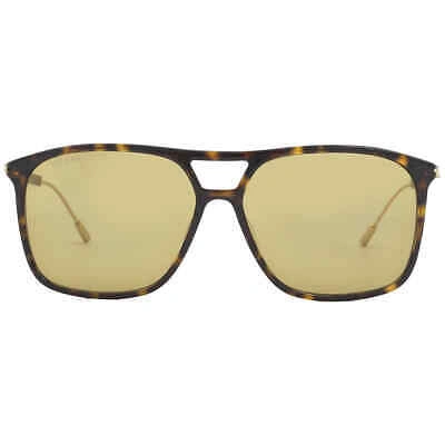Pre-owned Gucci Brown Pilot Men's Sunglasses Gg1270s 002 60 Gg1270s 002 60