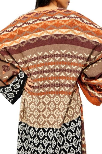 Pre-owned Free People Xs Or Small Fall Boho Cardi Maxi Landmark Cardigan In Multicolor