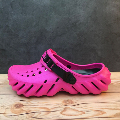 Pre-owned Crocs Echo Shimmer Clog Magenta Shimmer Pink & Black Select-a-size In Purple
