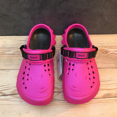 Pre-owned Crocs Echo Shimmer Clog Magenta Shimmer Pink & Black Select-a-size In Purple