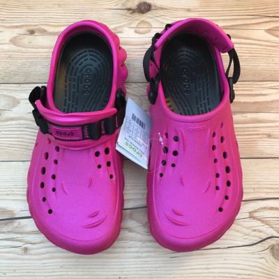 Pre-owned Crocs Echo Shimmer Clog Magenta Shimmer Pink & Black Select-a-size In Purple