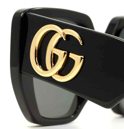 Pre-owned Gucci Sunglasses Gg0956s-003-54 Black Frame Grey Lenses In Gray