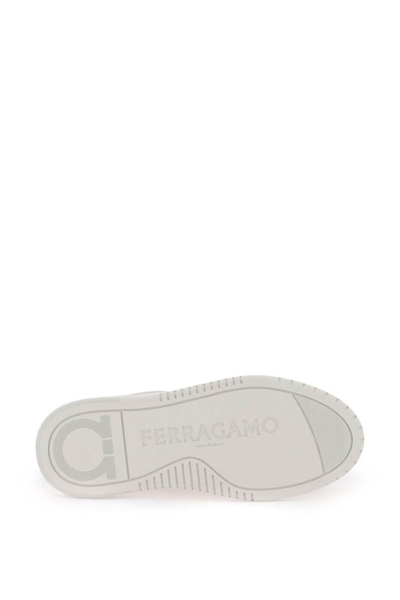 Pre-owned Ferragamo Dennis Gancini Outline Men's White/black Leather Sneakers Ss24