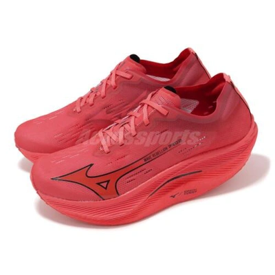 Pre-owned Mizuno Wave Rebellion Pro 2 Red Black Racing Running Jogging Shoes U1gd2417-02