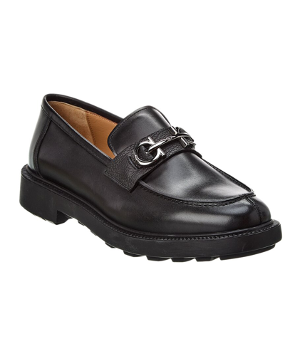 Pre-owned Ferragamo Leather Loafer Men's In Black