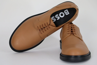 HUGO BOSS Pre-owned Dress Shoes, Mod. Saul_derb_lt, Size 42 / Us 9, Light/pastel Brown