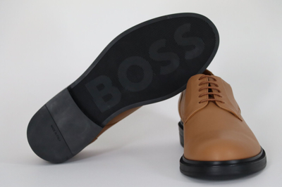 Pre-owned Hugo Boss Dress Shoes, Mod. Saul_derb_lt, Size 42 / Us 9, Light/pastel Brown