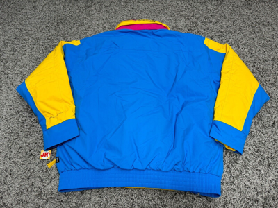 Pre-owned Disney Columbia Jacket Adult Large Blue Yellow Mickey Mouse Fleece Retro